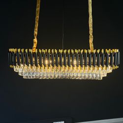 Подвесная люстра Empire Black Rectangular Chandelier Crystal