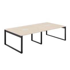 AG.2814.AR.72.AN / Стол для переговоров 2800х1438х750 / профиль О-образный: 70х20 антрацит; лючок: серебро; столешница: ак.равелло