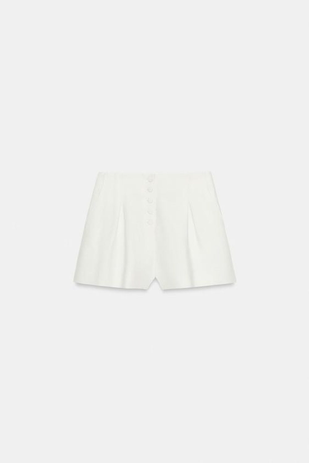 ZARA ШОРТЫ С ОБТЯЖНЫМИ ПУГОВИЦАМИ, ЖЕЛТОВАТО-БЕЛЫЙ