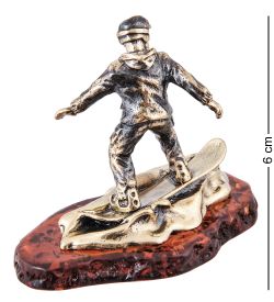 AM-3987 Фигурка «Сноубордист» (латунь, янтарь)