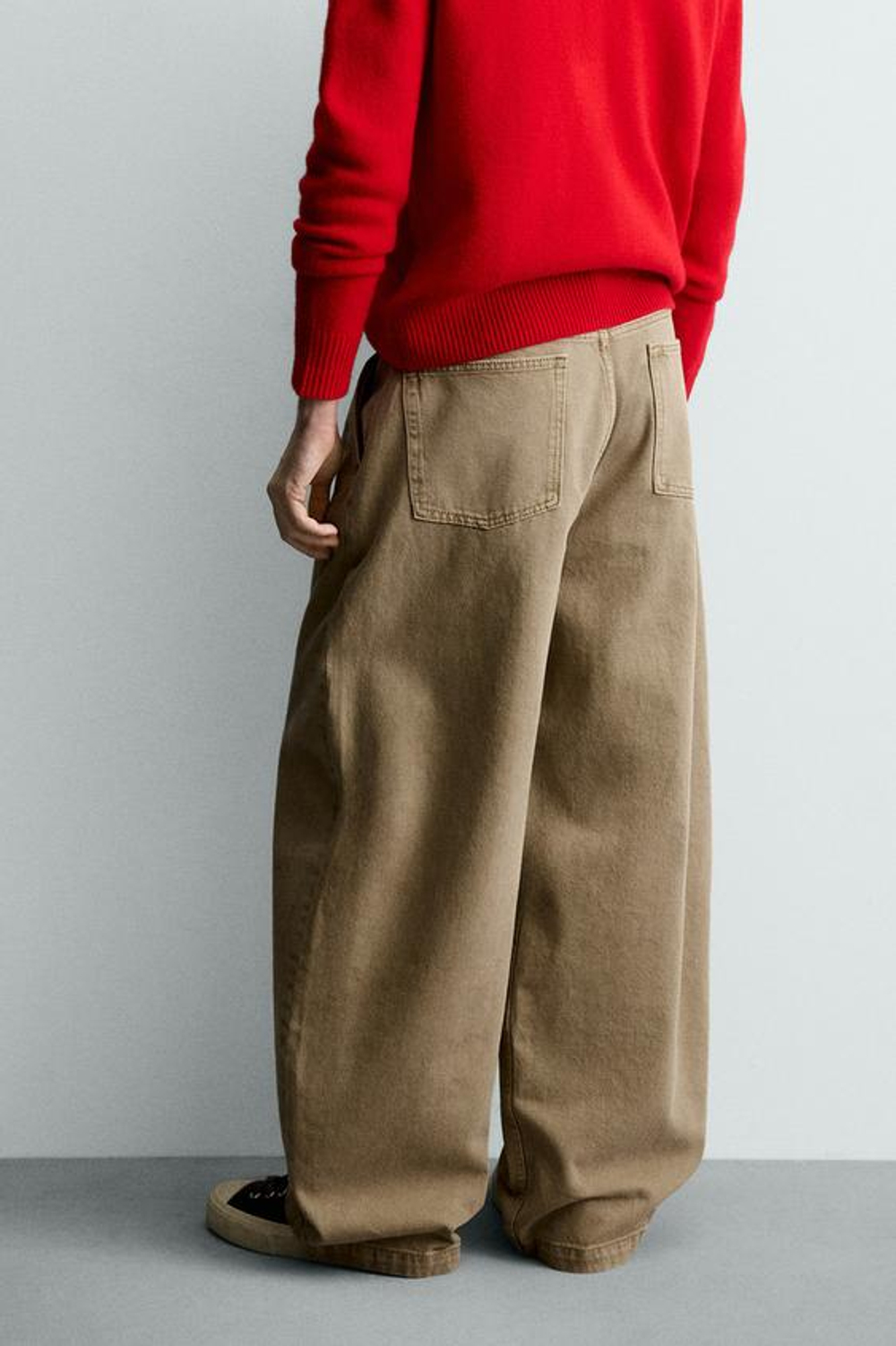 ZARA ДЖИНСЫ BALLOON FIT, ПЕСОЧНЫЙ