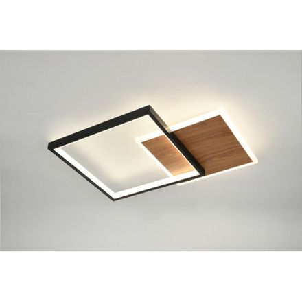 Светильник потолочный светодиодный ЭРА Модерн Ferre CLL-1-60-RC BK+Wood с ДУ 60W 3000-6500К черный/дерево