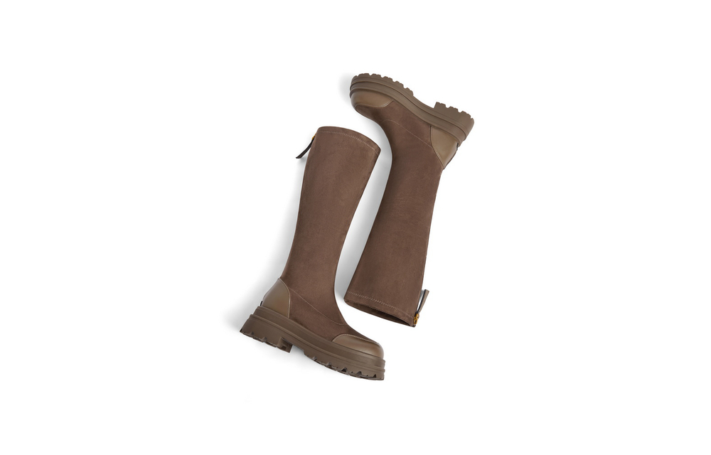 BELLE Knee high Boots 5.5CM Women"s Brown, Black