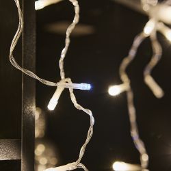 ULD-B25006-440-TTK WARMWHITE-WHITE IP44 Бахрома светодиодная с эффектом мерцания. 25м. Соединяемая. 440 светодиодов. Теплый белый и белый свет. Провод прозрачный. ТМ Uniel