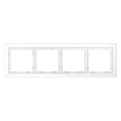 Рамка стеклянная VOLTUM S70 на 4 поста, (белый,матовый,стекло)
