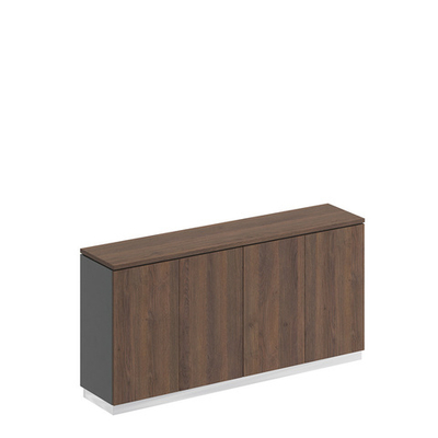 Шкаф 180 закрытый низкий для документов дуб гладстоун (столешница, фасад, топ)/ антрацит премиум(корпус)