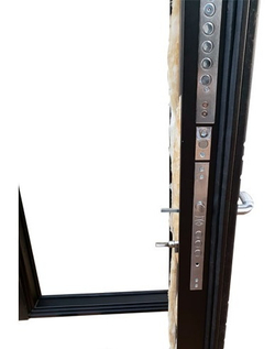 Входная металлическая дверь с зеркалом ReX (РЕКС) 26 Тиковое дерево  / Пастораль Силк сноу (белый матовый, без текстуры)