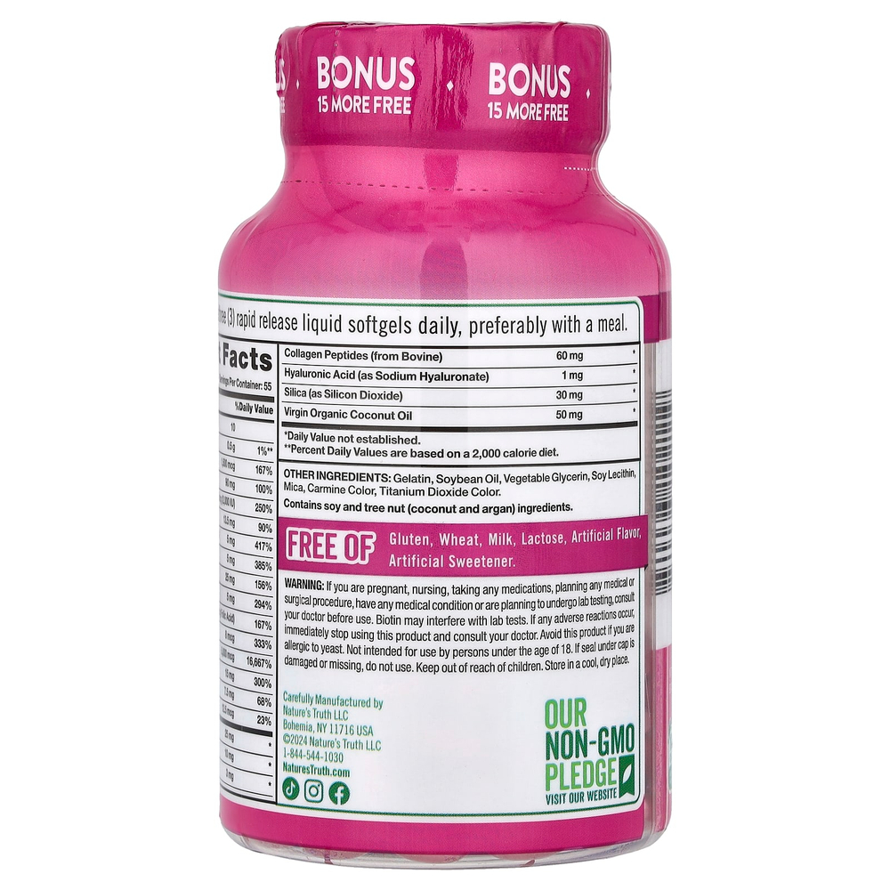 Nature's Truth, добавка для здоровья волос, кожи и ногтей с биотином, суперсила, 165 капсул с быстрым высвобождением