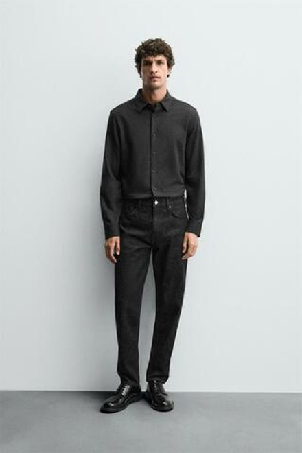 ZARA РУБАШКА ИЗ МЯГКОГО ХЛОПКА, РОЗОВАТО-КОРИЧНЕВЫЙ