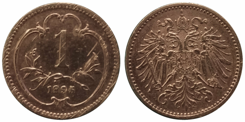 Австрия 1 геллер, 1892-1916 XF