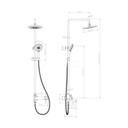 Душевая система Lemark Tropic LM3862C, хром