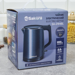 Чайник электрический 0,8л SA-2184BL темно-синий металлик