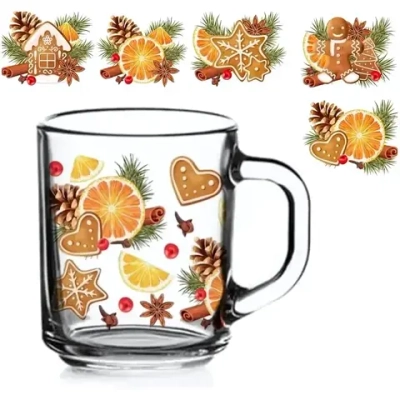 Кружка стеклянная 200мл «Со вкусом праздника» D1335/20