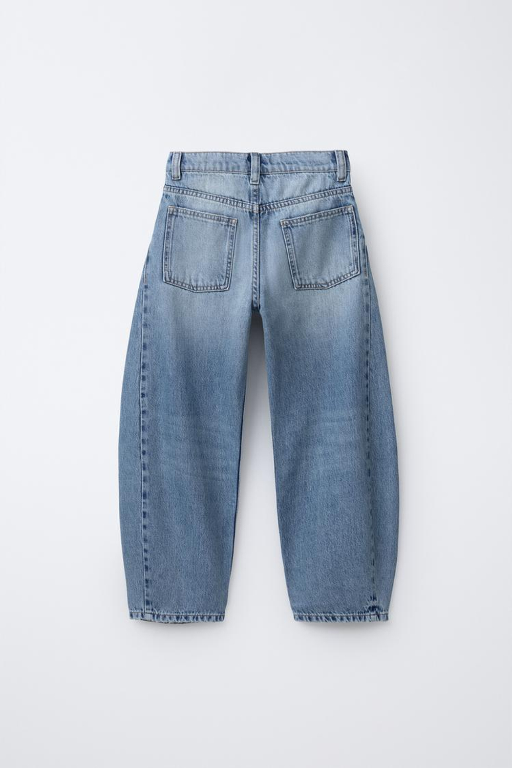 ZARA ДЖИНСЫ BARREL, ГОЛУБОЙ