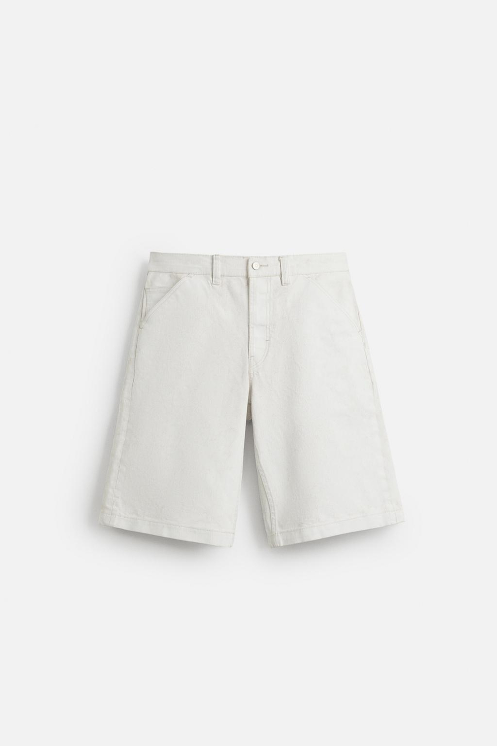 Джинсовые шорты baggy fit из ткани с вощеным эффектом