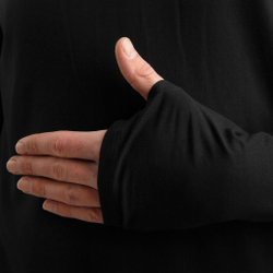 Мужское теннисное поло BIDI BADU Zac Tech Half Zip Long Sleeve Men - Black, White