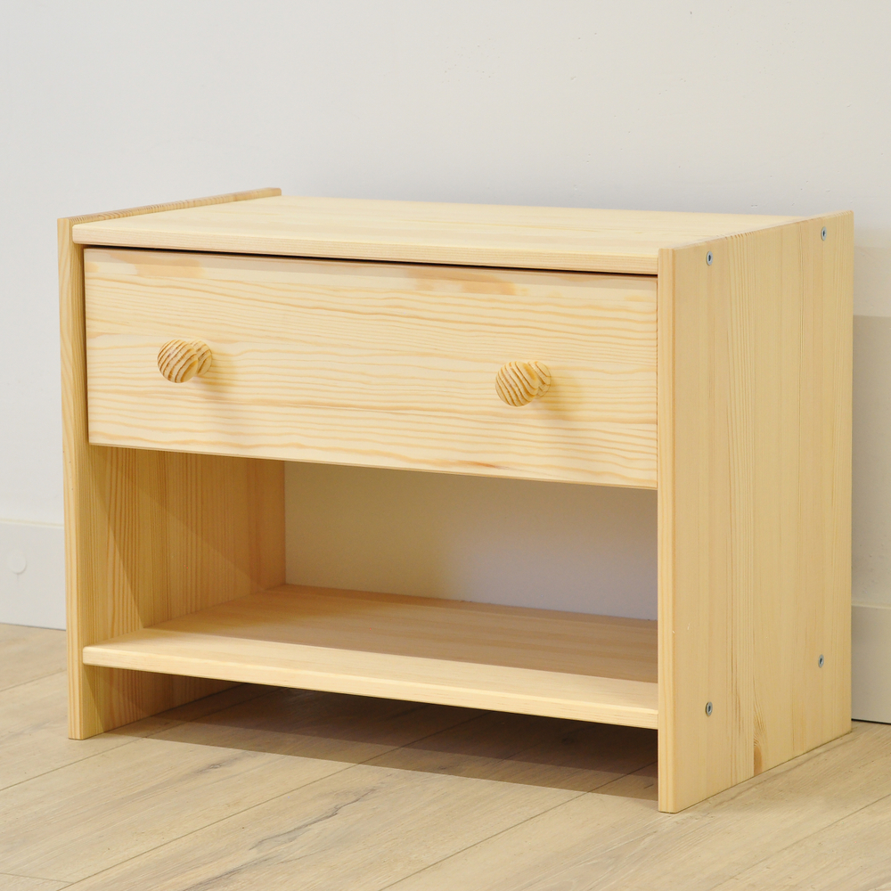 Тумба прикроватная Раст из сосны с ящиком и полкой, 52х30х40 см