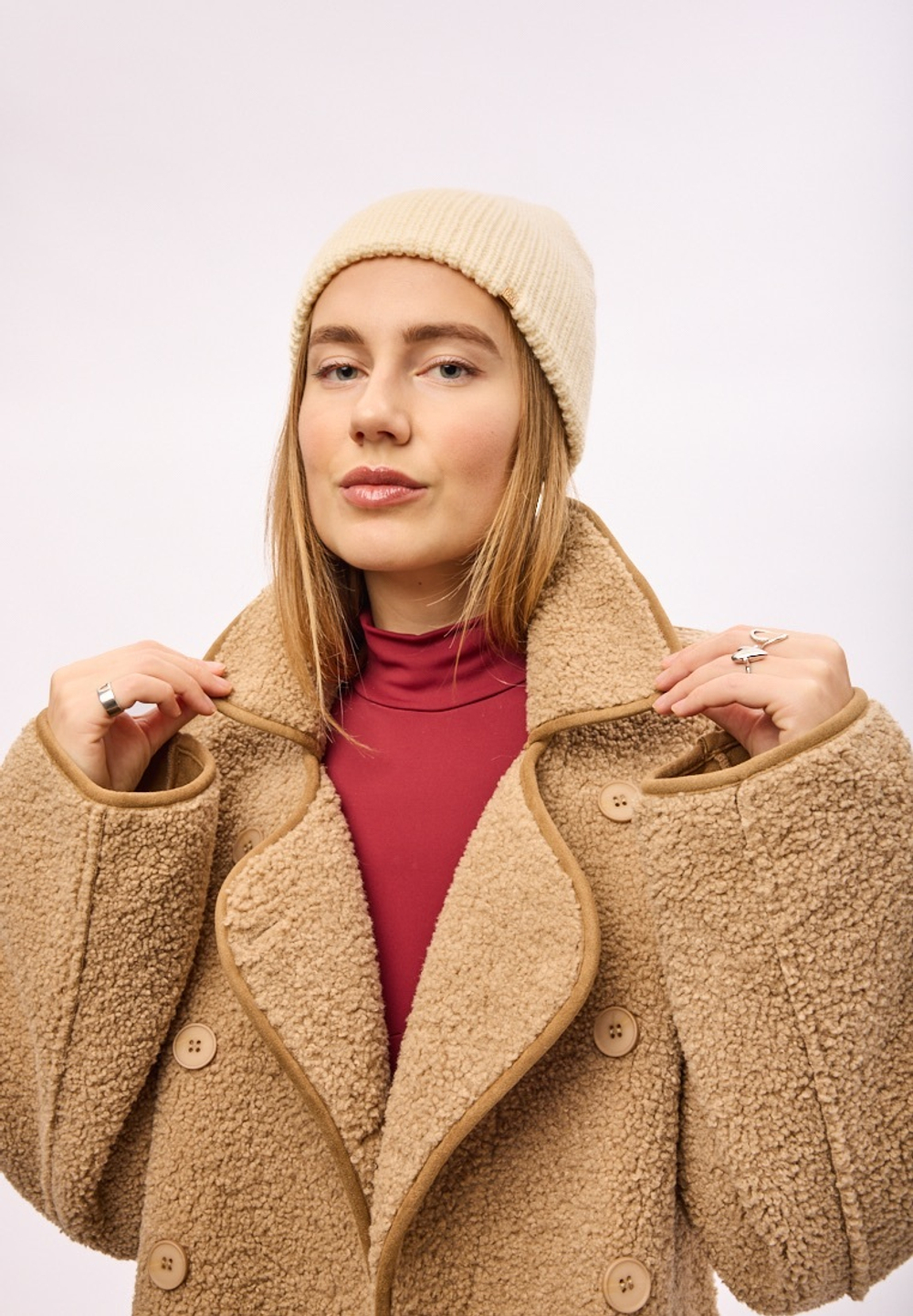 Дубленка Тэдди лонг бежевый