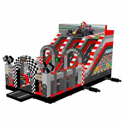 Коммерческий надувной батут «Гоночная трасса», 10×5×5 м, с горкой