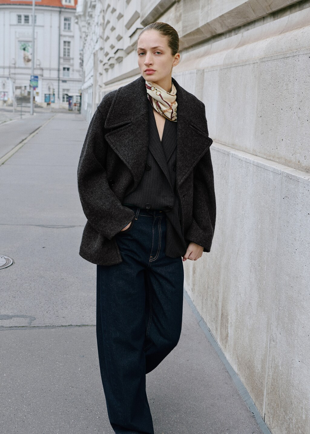 Джинсы barrel со средней посадкой rinse wash