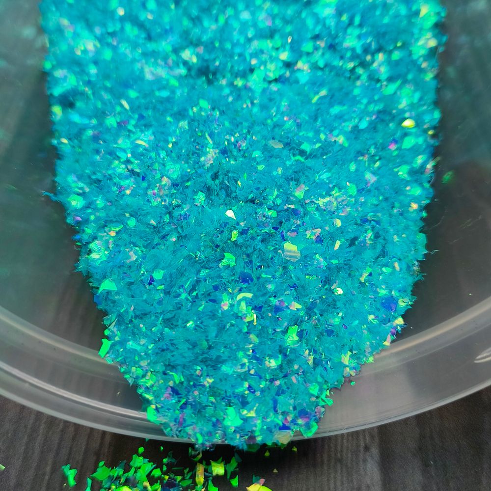 Хлопья Голубые перламутровые для дизайна ногтей, маникюра, бодиарта, макияжа...