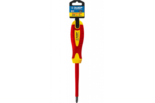 Диэлектрическая отвертка Зубр до 1000В ПРОФИ Cr-V PH 2 x 100 мм 25262-2-100_z01
