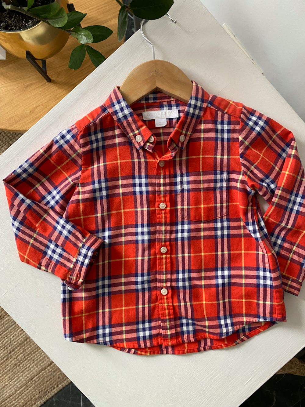 Хлопковая рубашка  Burberry, 86