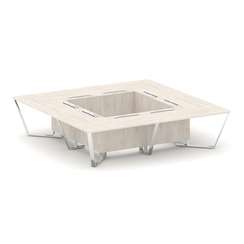 Steel Meet Стол переговорный квадратный MDK-PR.B.SP-16K Денвер Светлый/Нержавеющая Сталь/Хром 3200*3