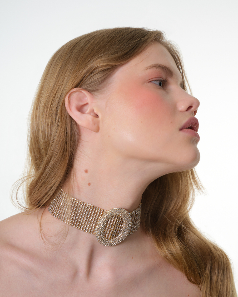 Колье люкс, широкий чокер, золото