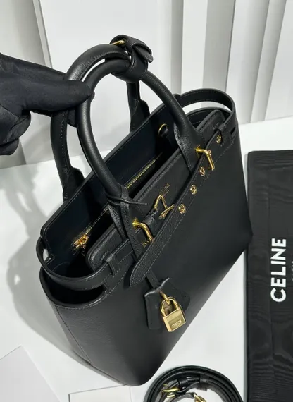 Сумки CELINE CONTI из натуральной телячьей кожи черный
