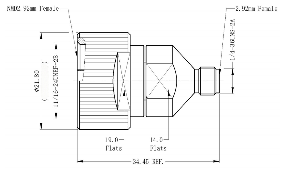 LT-NMD2.92F-2.92F, Коаксиальный переходник NMD 2.92 мм (розетка) / 2.92 мм (розетка)
