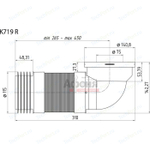 Гофра для унитаза  280/550 90 град  Ani гибкий K719R АНИ пласт(УГЛОВОЙ)