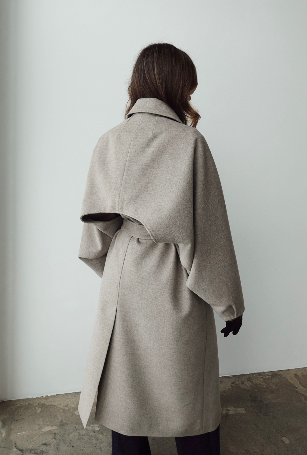 Пальто из шерсти с рукавами-буфами