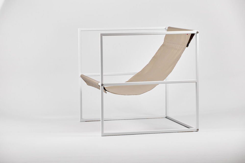 Уличное кресло TESS Outdoor Chair white / olive beige textile (Up!Flame)