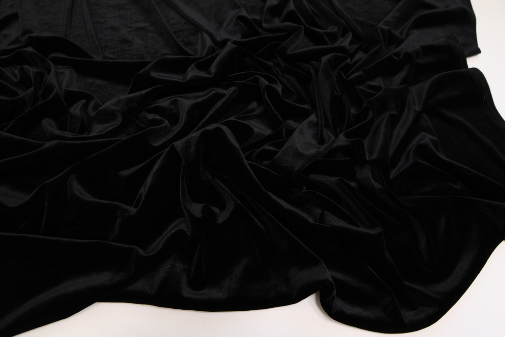 Бархат стрейч черный
