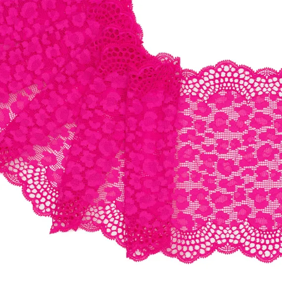Кружево эластичное розовая фуксия 23 см, Китай