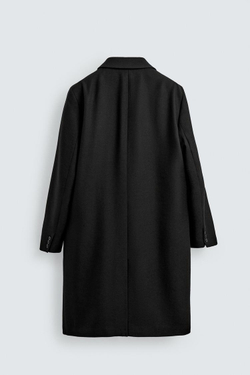 ZARA ЛЕГКОЕ ШЕРСТЯНОЕ ПАЛЬТО, ЧЕРНЫЙ