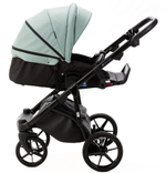Детская коляска Adamex Nola Deluxe 3 в 1 N-SD103 (СЕРО-ЗЕЛ. КОЖА + ЧЕРН.КОЖА)