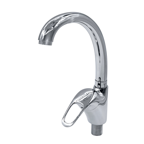 67-0-744 Смеситель латунный усиленный, однорычажный для кухни, гайка, керамический картридж 40мм