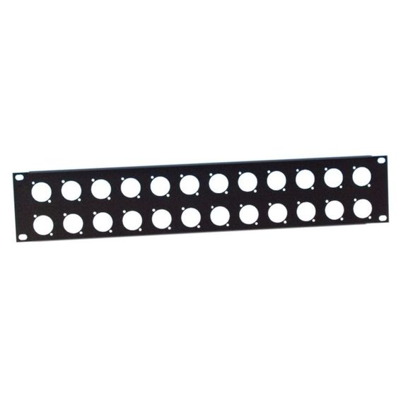 Adam Hall 872214 - панель для 19" рэковой стойки для 24 разъемов типа D, 2 U, черный