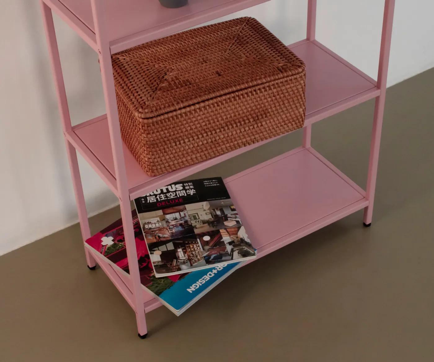 Стеллаж металлический 155х60х25, розовый