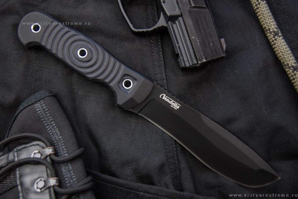 Туристический нож Vendetta D2 Black Titanium