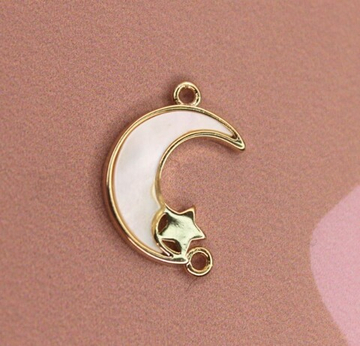 Коннектор месяц звезда перл 17х11 мм
