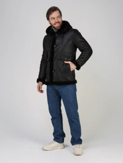 Дубленка зимняя куртка натуральная с капюшоном