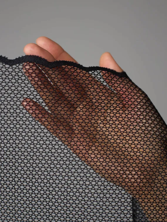 03-188 Кружево эластичное 22 см, черный 170