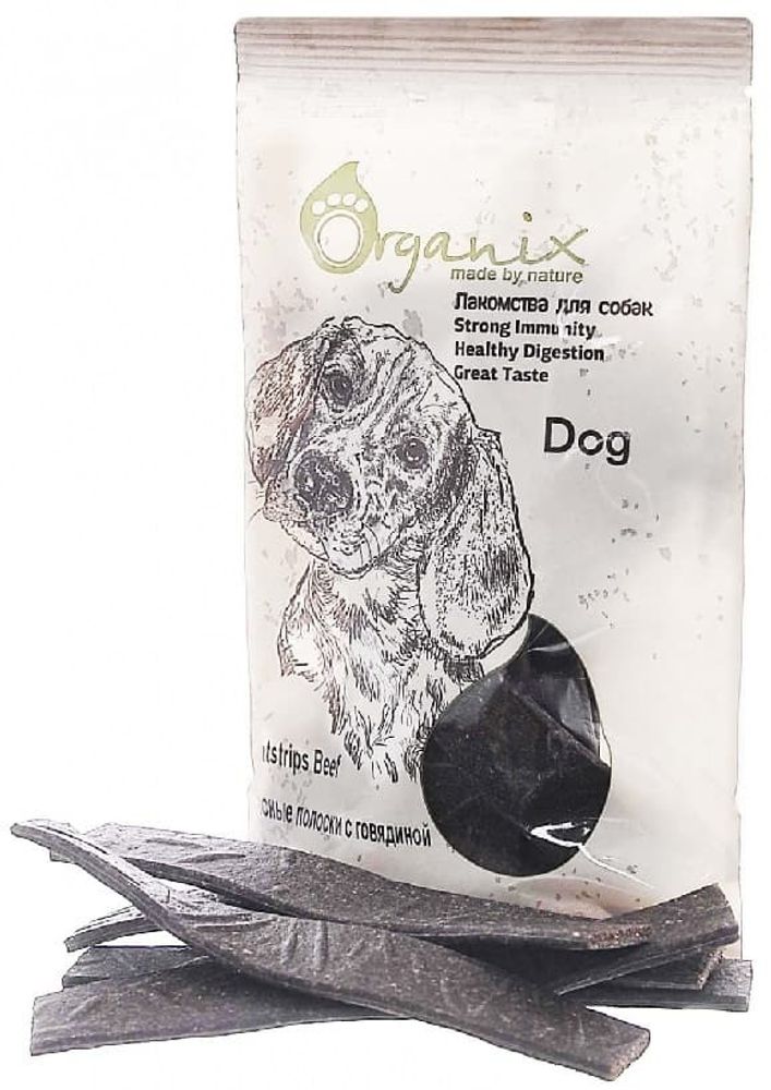 Organix Лакомства для собак Мясные полоски с говядиной