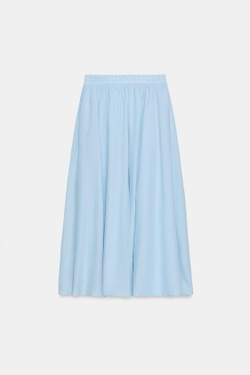 ZARA ЮБКА-НАКИДКА МИДИ, ПАСТЕЛЬНО-СИНИЙ