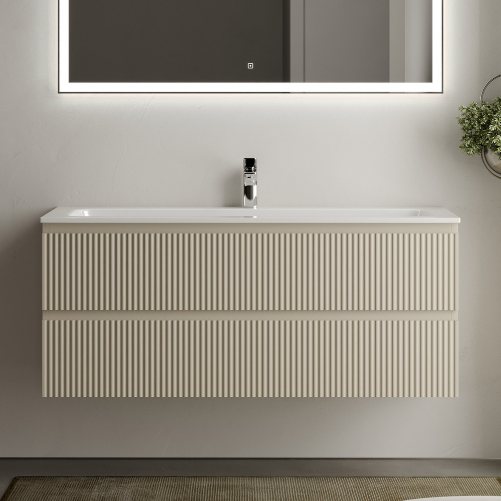 Тумба подвесная под раковину Sancos Snob R, Beige Soft 1195х445х500