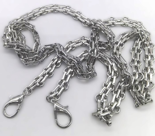 Цепочка для сумки с карабинами, ш. 10 мм, L 120 см, никель