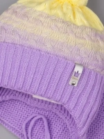 Шапка для девочки осенняя вязаная и снуд